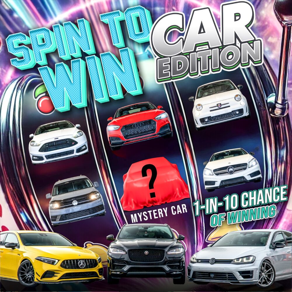 SPIN TO WIN CAR EDITION + £2,500 END PRIZE - 1 IN 10 ODDS!