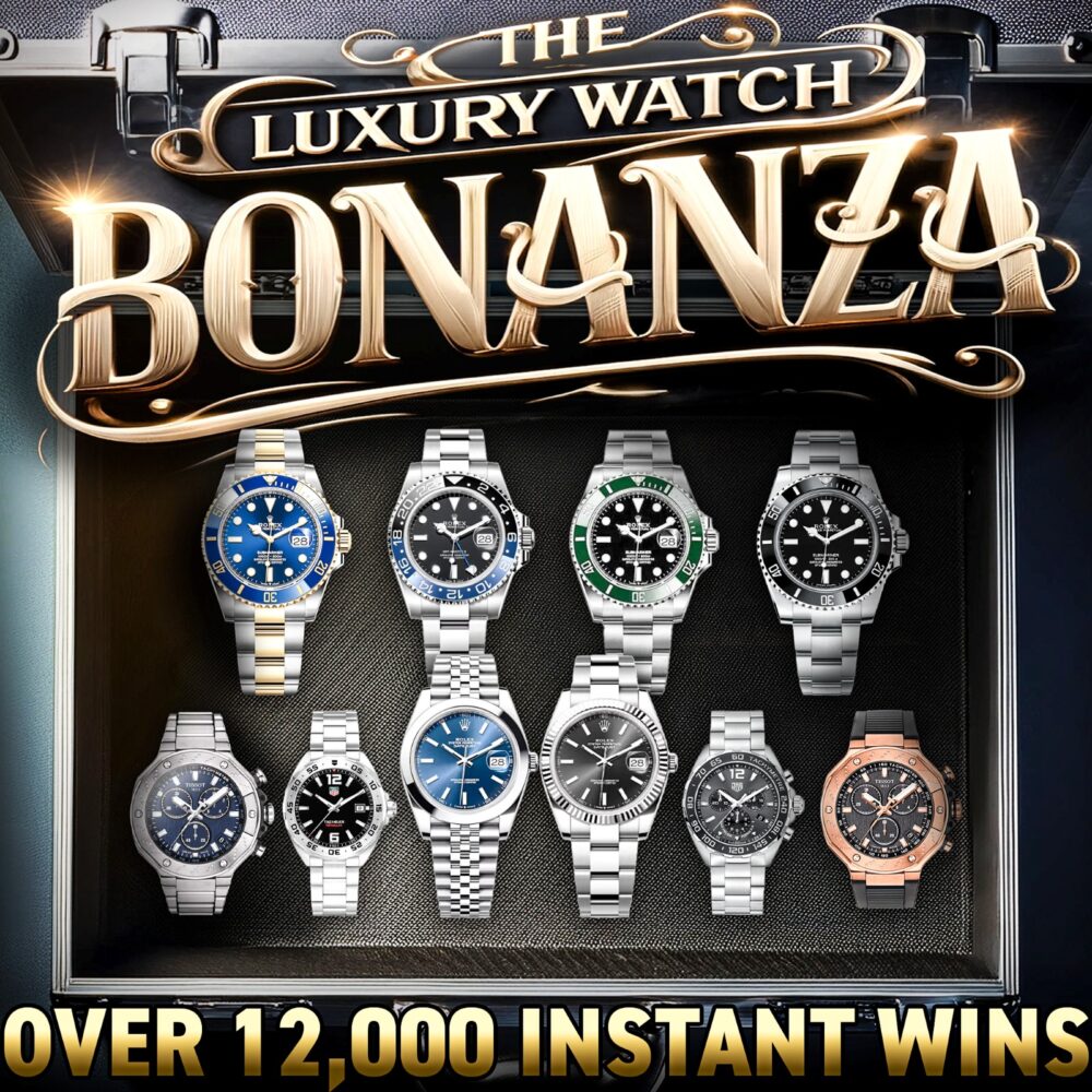 LUXURY WATCH BONANZA + £2,500 END PRIZE - 1 IN 10 ODDS!