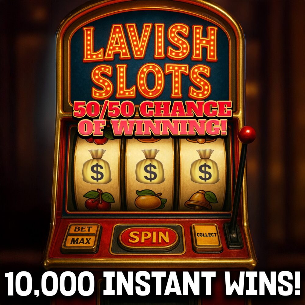 LAVISH SLOTS - NEW SLOT MACHINE FEATURE - 50/50 CHANCE OF WINNING!