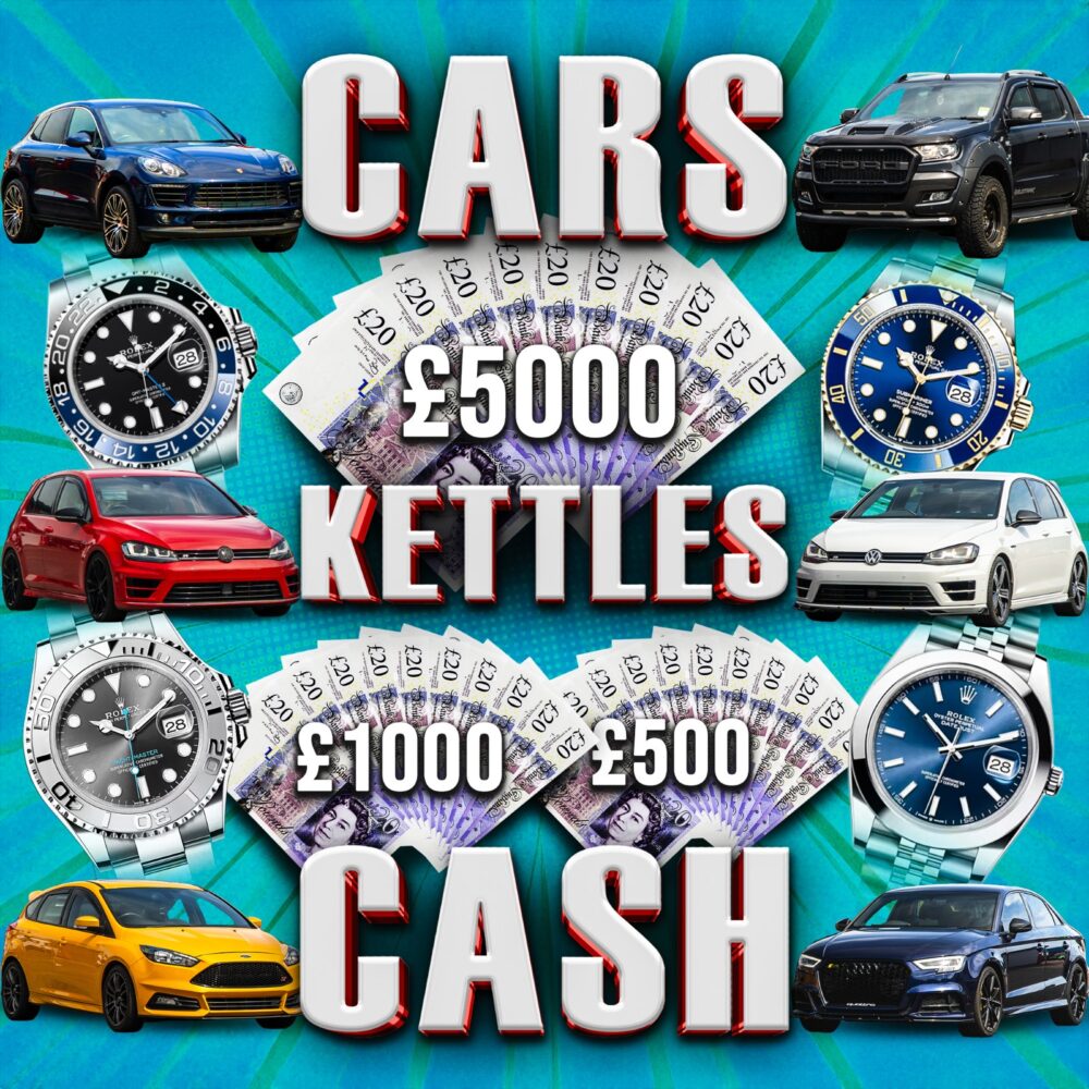 CARS, KETTLES & CASH INSTANT WINS! + £2,500 END PRIZE!