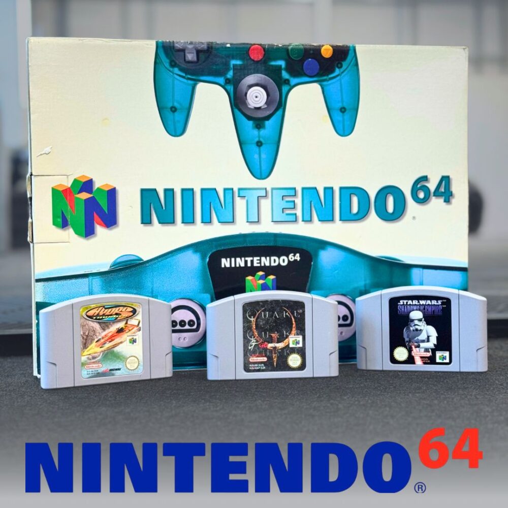 NINTENDO 64 ICE-BLUE FUNTASTIC WITH 3 GAMES!