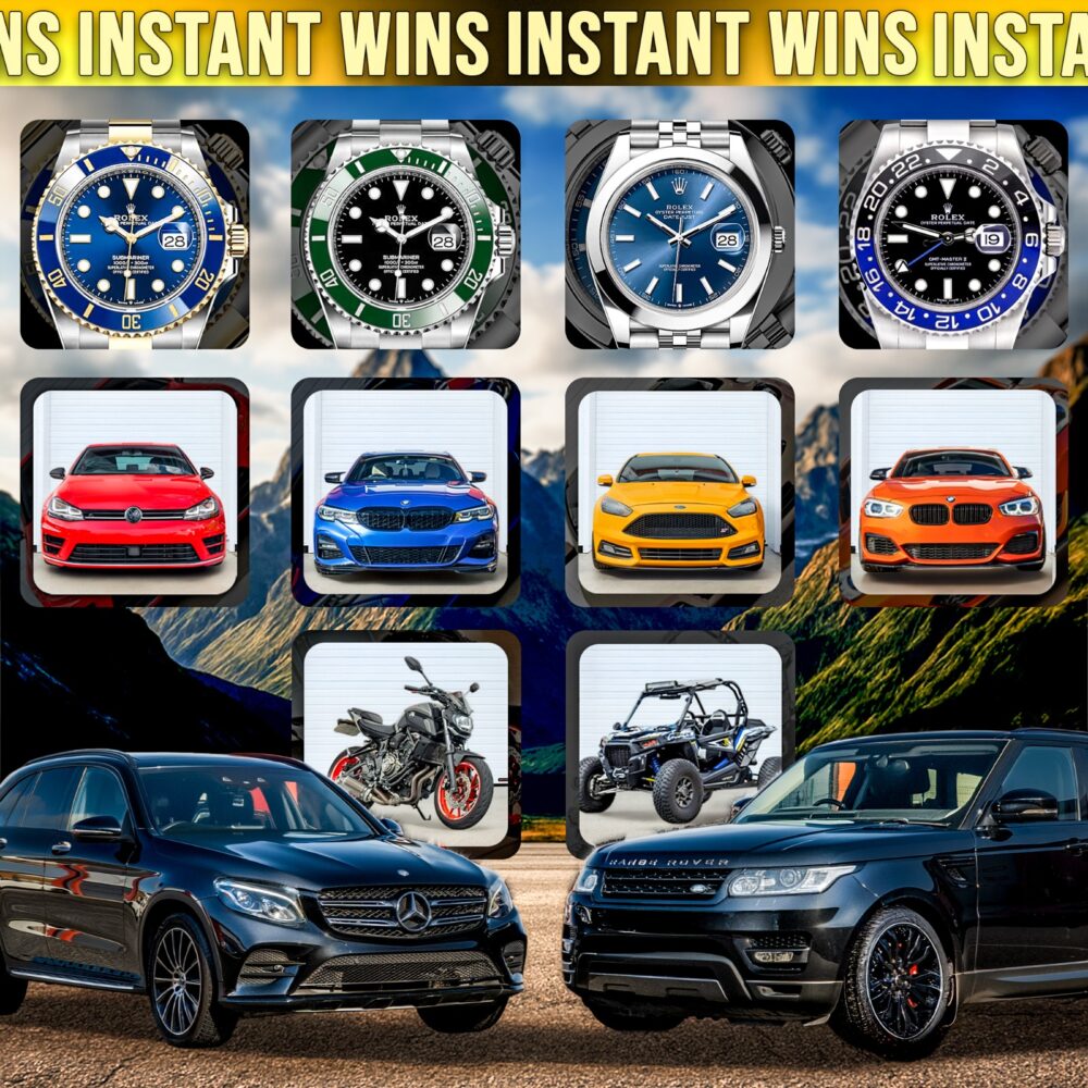 INSTANT WINS#3 - 6 CARS, 4 ROLEX WATCHES, 2 BIKES + CASH!
