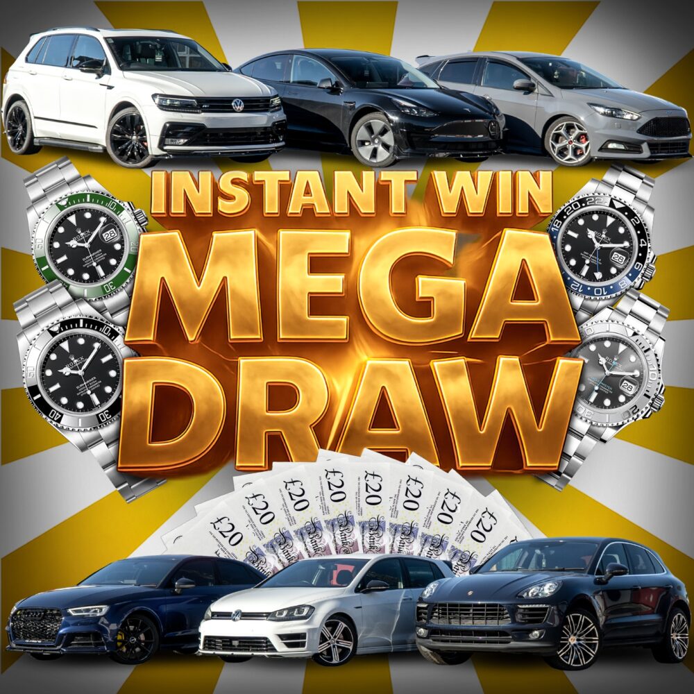 INSTANT WINS MEGA DRAW - 6 CARS, 4 ROLEX WATCHES + CASH!