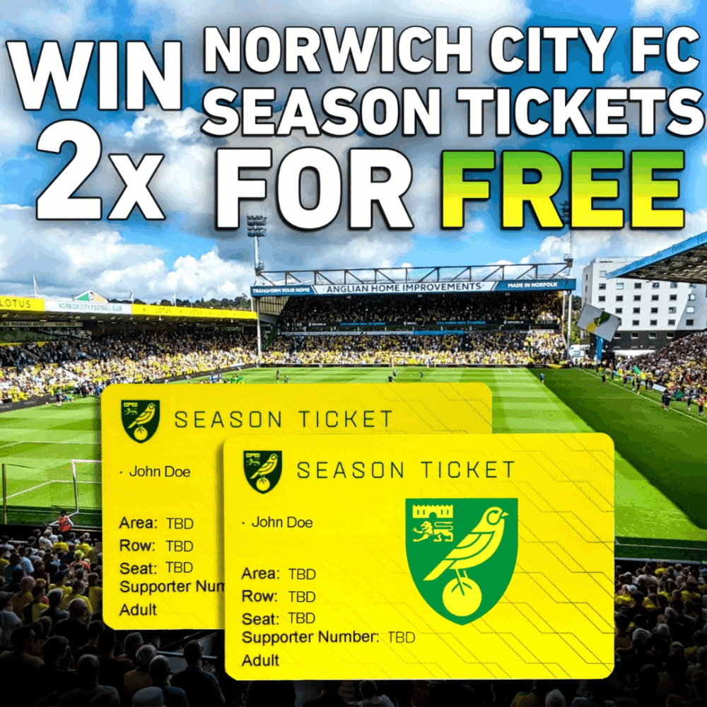 FREE ENTRY - WIN 2 SEASON TICKETS FOR NORWICH CITY FC!