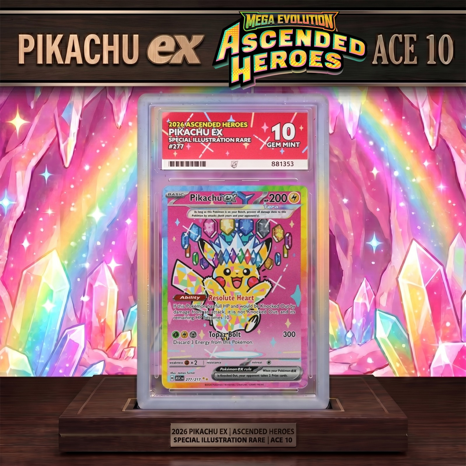 PIKACHU EX 277/217 ACE 10 POKÉMON CARD!